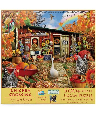 Chicken Crossing 500 pc Oversized Pieces Jigsaw Puzzle $29.16 Jigsaw Puzzles