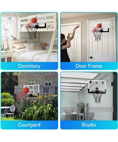 Indoor Basketball Hoop Mini Door Basketball Hoop Over The Door Backboard Rim with Scoreboard and Sounds for Kids Adults 3 Bal...