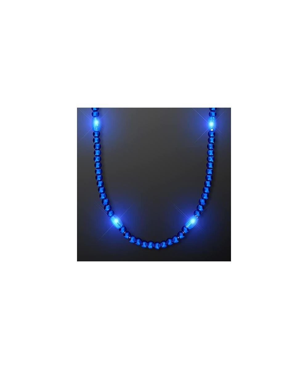 Blue Light Up LED Mardi Gras Bead Necklace $25.65 Kids' Dress-Up Accessories