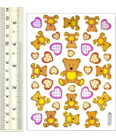 Teddy Bear 10 Sheets Colorful Teddy Bear with Heart Decorative Sticker Scrapbook Stickers Reflective Stickers - Stickers for ...