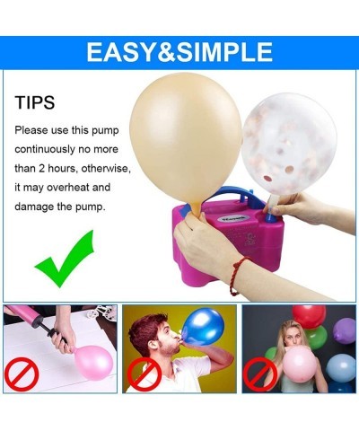 Balloon Pump Electric Balloon Pump Portable Dual Nozzles Electric Balloon Air Pump 110V 600W Electric Balloon Inflator with T...