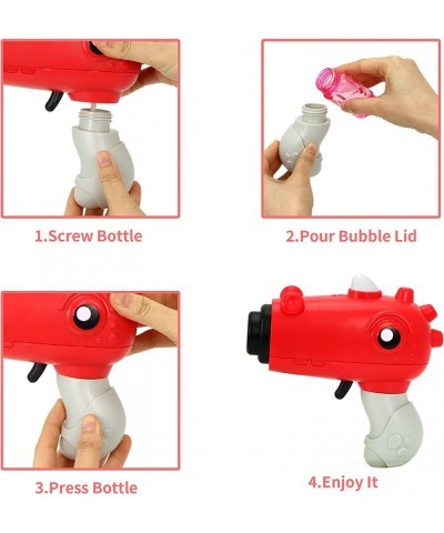 Dinosaur Bubble Gun with 2 Bubble Solution (50 ml) for Toddlers Bubble Blower with Light and Music Indoor and Outdoor Summer ...