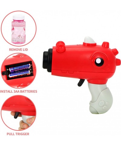 Dinosaur Bubble Gun with 2 Bubble Solution (50 ml) for Toddlers Bubble Blower with Light and Music Indoor and Outdoor Summer ...