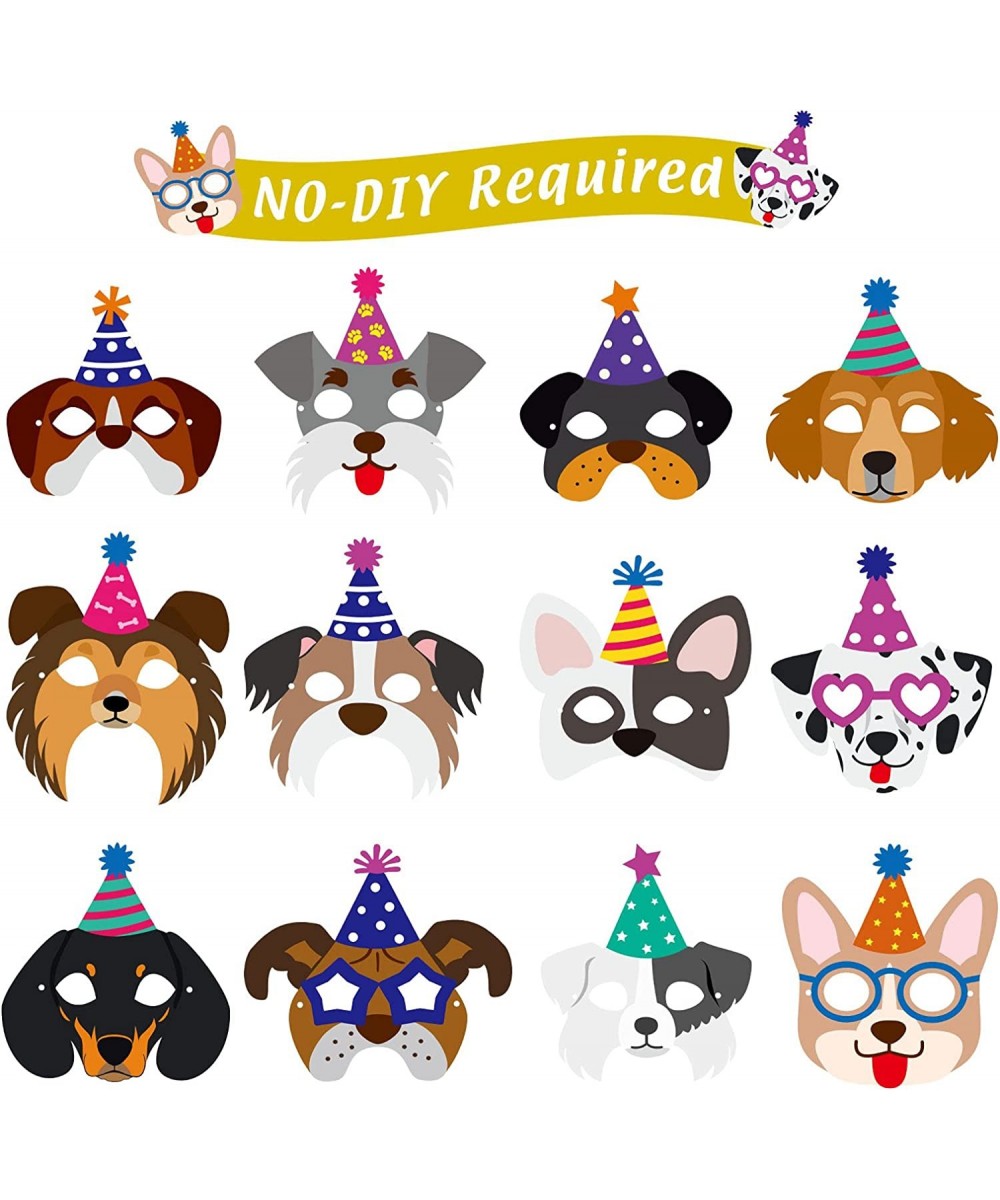 12 Pieces Dog Birthday Masks Funny Masks Dog Themed Paper Masks Dog Masks Birthday Garland Dog Theme Party Decoration Cardsto...