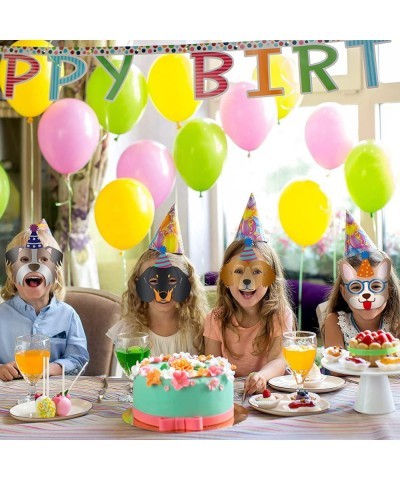 12 Pieces Dog Birthday Masks Funny Masks Dog Themed Paper Masks Dog Masks Birthday Garland Dog Theme Party Decoration Cardsto...