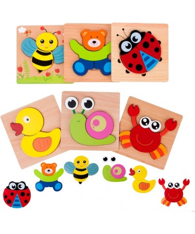 Wooden Toddler Puzzles 6 Pack Jigsaw Animal Wood Toy Kid Learning Educational Animal Shape Montessori Toy for Boy Girl 3+ $30...