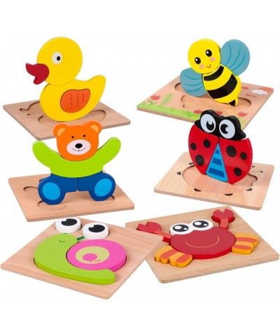 Wooden Toddler Puzzles 6 Pack Jigsaw Animal Wood Toy Kid Learning Educational Animal Shape Montessori Toy for Boy Girl 3+ $30...