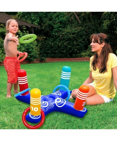 Inflatable Pool Ring Toss Pool Game Toys Floating Swimming Pool Ring with 4 Pcs Rings for Multiplayer Water Pool Game Kid Fam...