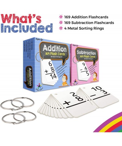 Addition and Subtraction Flashcards with 4 Metal Binder Rings - 338 Self Checking Flashcards - for Ages 6 and Up $46.19 Educa...