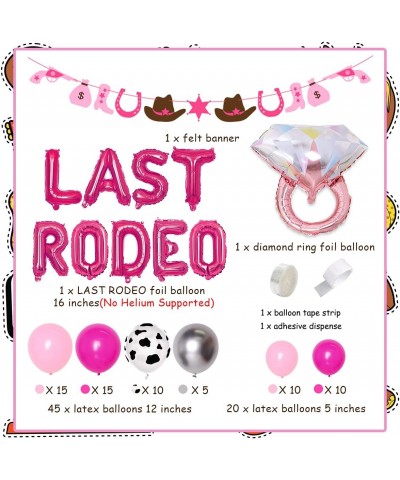 Western Theme Last Rodeo Bachelorette Party Decorations - Balloon Garland Arch Kit Pink with Cowgirl Garland Last Rodeo Ring ...