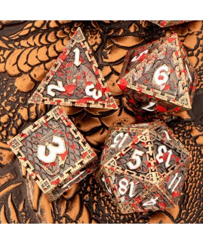 DND Metal?Dice?Set with Gift Box 7 Pcs D and D D+D?RPG Role?Playing Table Game Dice Dungeons?and?Dragons D&D Dice Sets D20 D1...