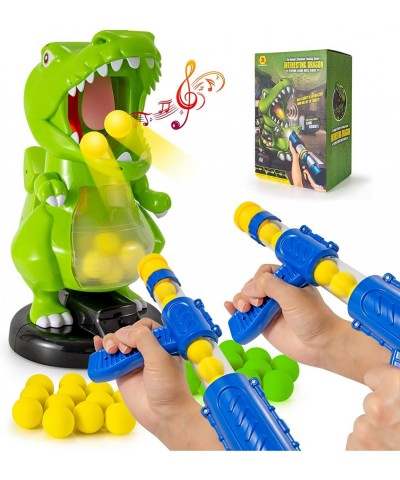 Dinosaur Shooting Toys for Kids Target Shooting Games with Air Pump Gun Party Toys with LCD Score Record Sound 24 Soft Foam B...