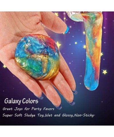 30 Packs Galaxy Slime Party Favor Kit for Kids with 2pcs Shark Charms Non Sticky & Stress & Anxiety Relief Wet Super Soft Slu...