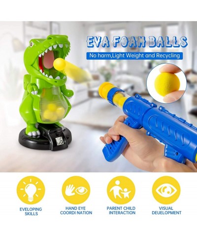 Dinosaur Shooting Toys for Kids Target Shooting Games with Air Pump Gun Party Toys with LCD Score Record Sound 24 Soft Foam B...