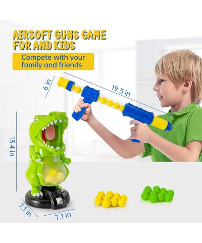 Dinosaur Shooting Toys for Kids Target Shooting Games with Air Pump Gun Party Toys with LCD Score Record Sound 24 Soft Foam B...