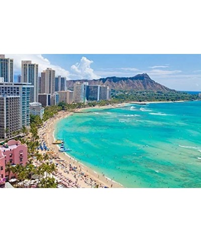 Jigsaw Puzzles 1000 Pieces Waikiki Beach Honolulu Hawaii Wooden Puzzle Toys Games for Adults Children Kids Teenagers Gift $51...