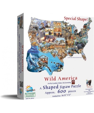 Wild America 600 pc Shaped Jigsaw Puzzle by SunsOut $42.43 Jigsaw Puzzles