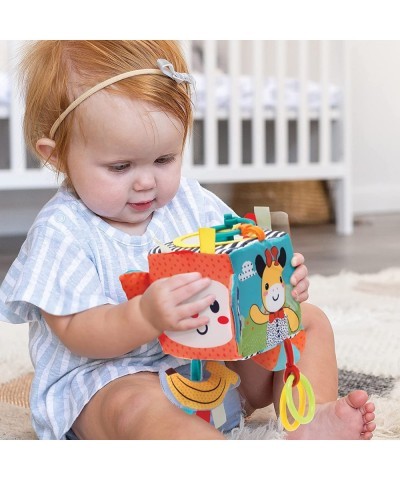 Peek & Seek Discovery Cube - Soft Development Toy Peek-A-Boo Mirror Clacker Rings Crinkle & Rattle Sounds - Sensory Play Ages...