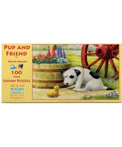 SunsOut Pup and Friend 100 pc Jigsaw Puzzle $30.60 Jigsaw Puzzles