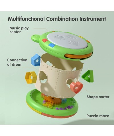 Baby Drum 3 in1 Baby Light Up Toys with Sounds Musical Toys for Toddlers 1-3 Baby Musical Toys for Girls Boys Green Toddler D...