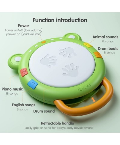 Baby Drum 3 in1 Baby Light Up Toys with Sounds Musical Toys for Toddlers 1-3 Baby Musical Toys for Girls Boys Green Toddler D...