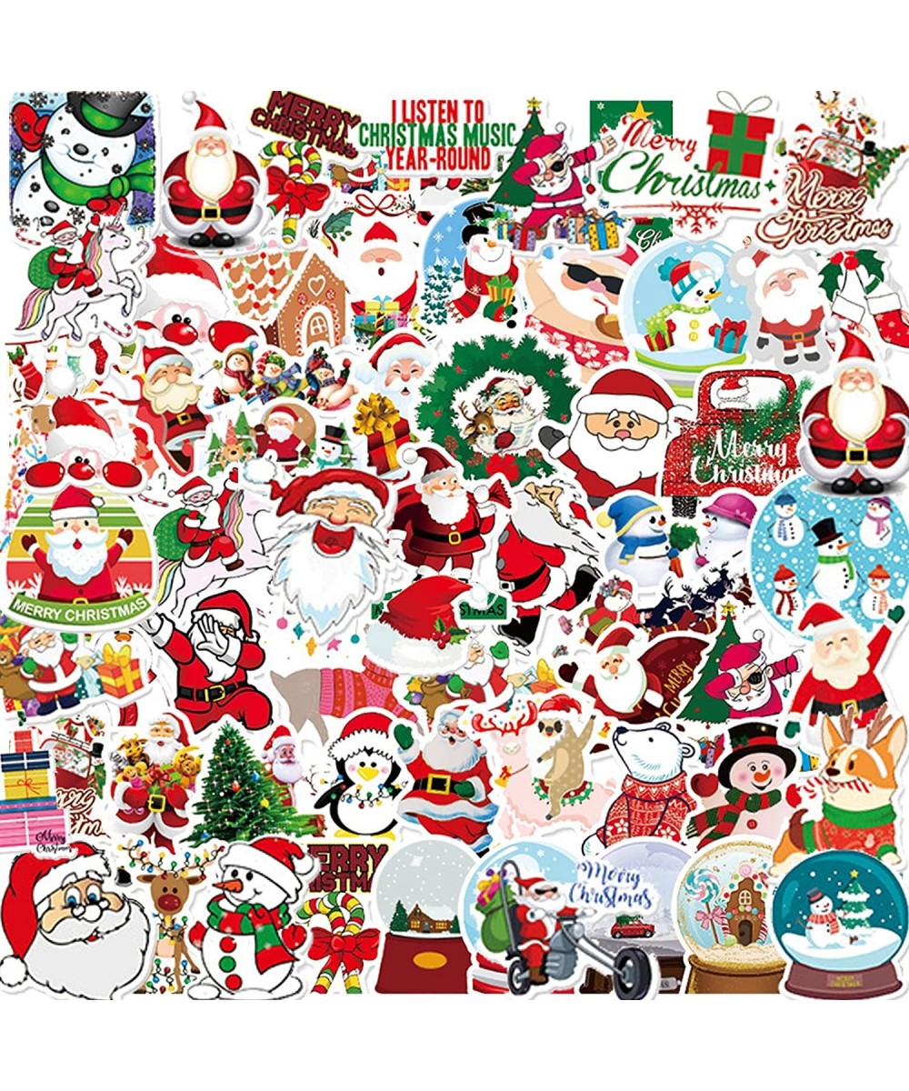 100 Pcs 2022 Christmas Stickers Christmas Decorations Vinyl Waterproof Santa Claus Stickers for Laptop Water Bottles Envelope...