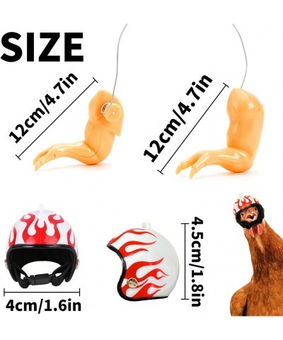 2 Pieces Pet Chicken Toys Include Chicken Doll Arms and Chicken Helmet Safety Helmet for Chickens Hens Cocks Toys Prank Cospl...