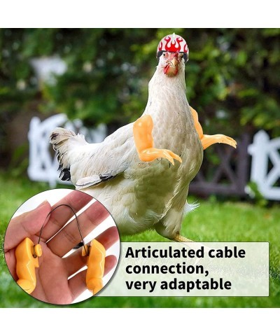 2 Pieces Pet Chicken Toys Include Chicken Doll Arms and Chicken Helmet Safety Helmet for Chickens Hens Cocks Toys Prank Cospl...