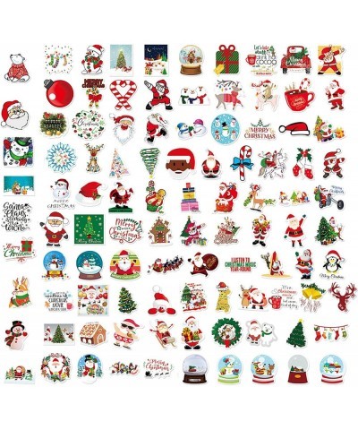 100 Pcs 2022 Christmas Stickers Christmas Decorations Vinyl Waterproof Santa Claus Stickers for Laptop Water Bottles Envelope...