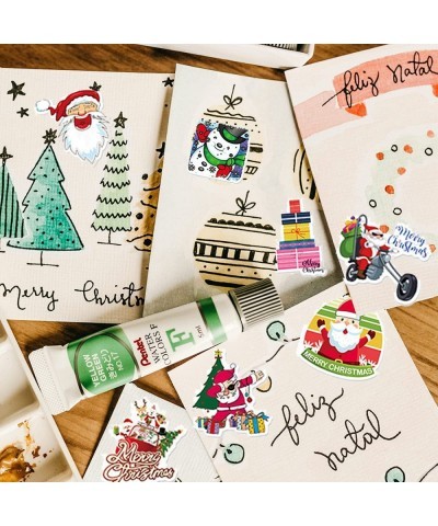 100 Pcs 2022 Christmas Stickers Christmas Decorations Vinyl Waterproof Santa Claus Stickers for Laptop Water Bottles Envelope...