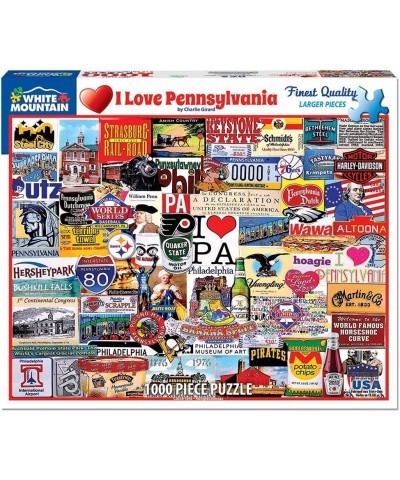 Puzzles I Love Pennsylvania - 1000 Piece Jigsaw Puzzle $34.49 Jigsaw Puzzles