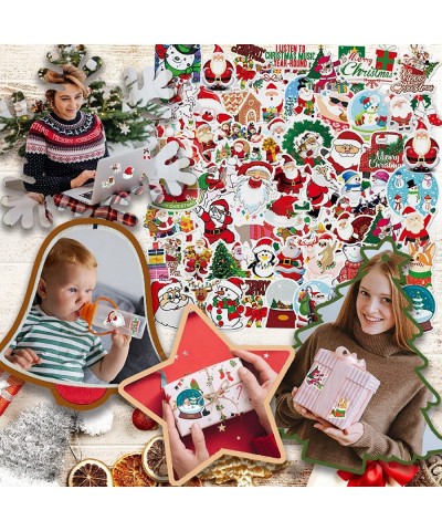 100 Pcs 2022 Christmas Stickers Christmas Decorations Vinyl Waterproof Santa Claus Stickers for Laptop Water Bottles Envelope...