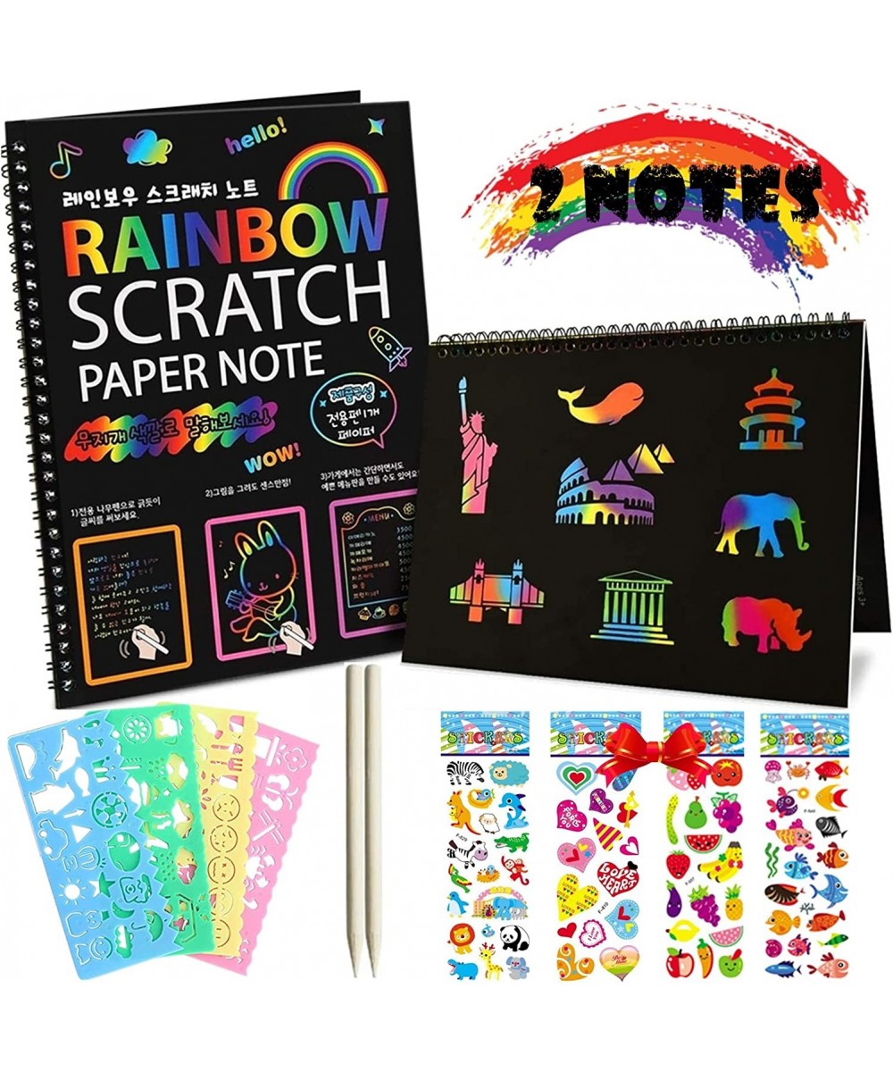 Rainbow Scratch Paper Art Kit for Kids Scratch Paper Art Set for Girls Black Magic Art Craft Scratch Crafts Arts Scratch Art ...