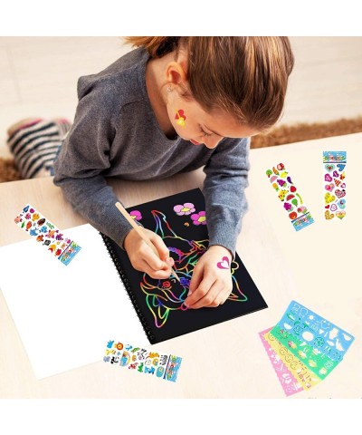 Rainbow Scratch Paper Art Kit for Kids Scratch Paper Art Set for Girls Black Magic Art Craft Scratch Crafts Arts Scratch Art ...