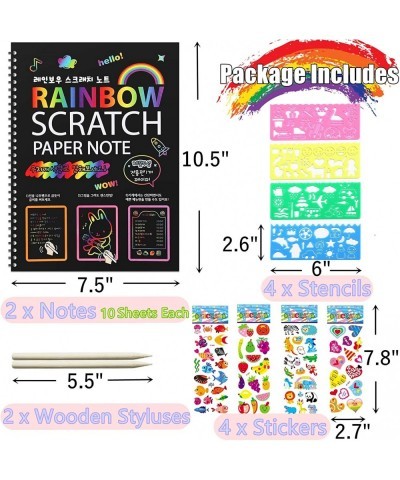 Rainbow Scratch Paper Art Kit for Kids Scratch Paper Art Set for Girls Black Magic Art Craft Scratch Crafts Arts Scratch Art ...