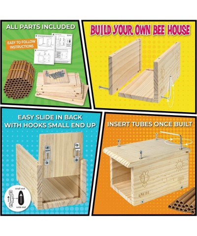 Build a Bee House DIY Woodworking Project | Solitary Mason Bee House Nesting Box Wood Building Kit & Tools | Garden Arts & Cr...