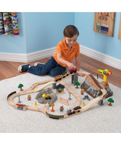 Bucket Top Construction Wooden Train Set with Bulldozer Working Crane Tracks Storage and 61 Play Pieces Gift for Ages 3+ $138...