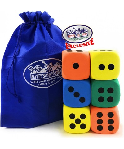 Deluxe Giant 3.15" EVA Foam Dice (Pack of 6) with Bonus Matty's Toy Stop Storage Bag $35.24 Game Accessories