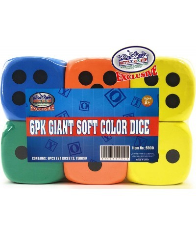 Deluxe Giant 3.15" EVA Foam Dice (Pack of 6) with Bonus Matty's Toy Stop Storage Bag $35.24 Game Accessories