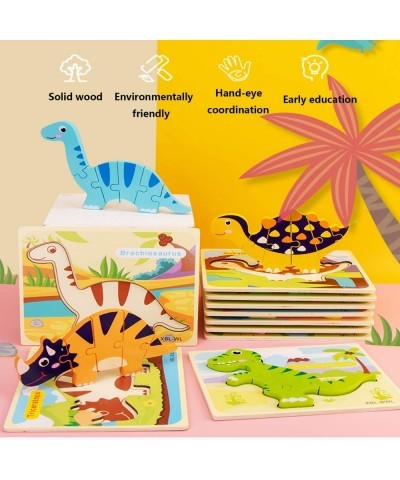 Todder Puzzles Set of 6 Dinosaur Wooden Puzzle for Toddler Kids 3+ Year Old Educational Toys for Preschool Kindergarten Boys ...