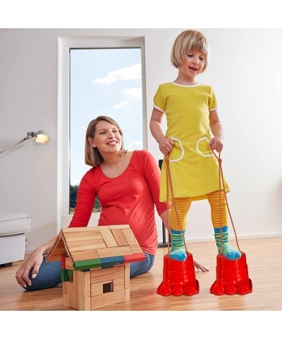 Balancing Stilts for Kids 4 Pairs Plastic Walking Stilts Children Monster Feet Toys with Adjustable Rope Gifts for Balance an...