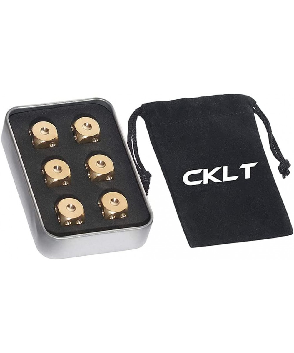 Metal Dice Set 6pcs Solid Brass Dice with Gift Metal Case and Portable Bag 6 Sided Metal Dice for Tables Board Game Poker Par...