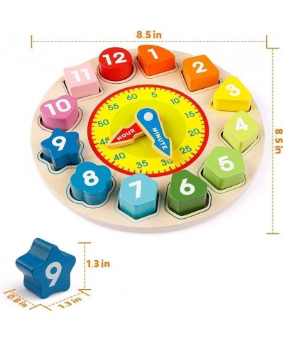 Wooden Shape Color Sorting Clock + Matching Eggs 12 pcs Set Color & Shape Recognition Sorter Puzzle $54.47 Early Development ...