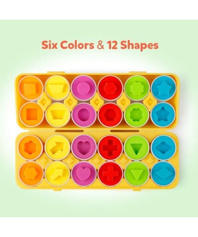 Wooden Shape Color Sorting Clock + Matching Eggs 12 pcs Set Color & Shape Recognition Sorter Puzzle $54.47 Early Development ...