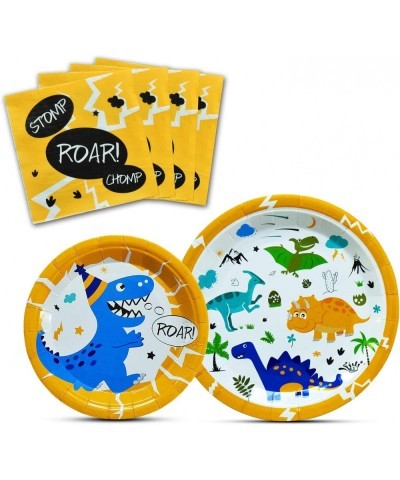 Dinosaur Party Supplies - Dinosaur Tableware Set for Boys Birthday Baby Shower Dinner Dessert Plates Napkins Serves 16 Guests...