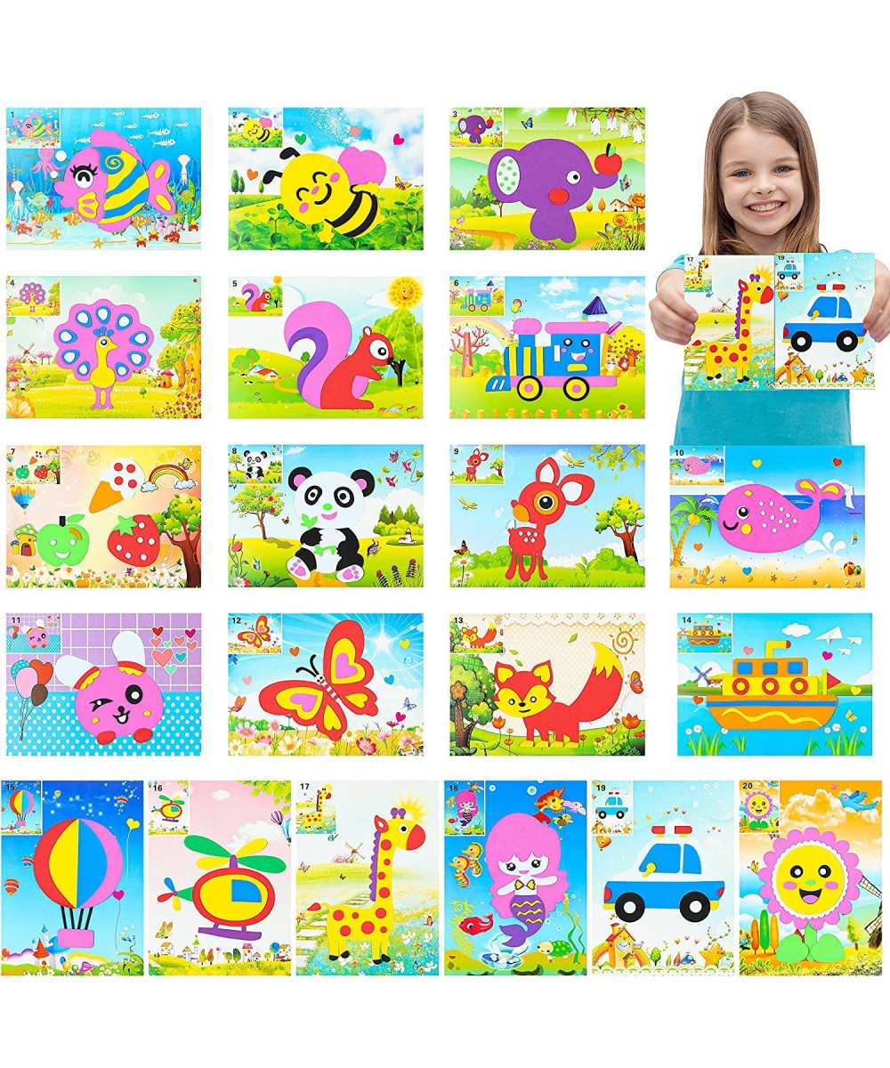 20Pcs Mosaic Sticker Art Kits for Kids DIY Mosaic Foam Stickers Art Crafts 3D Puzzle Drawing Stickers Craft Activities Early ...