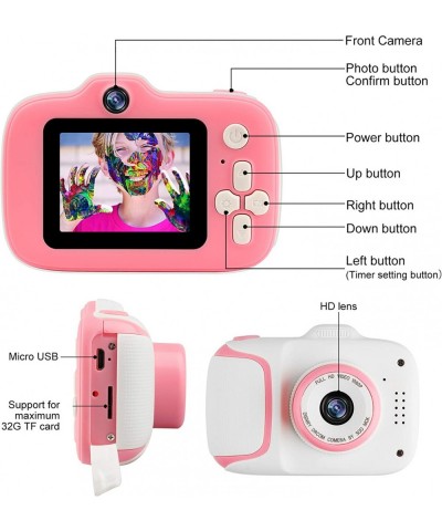 Kids Camera for Girls Toys 1080P HD Dual Lens Toddler Toys Video Recorder 2 Inch Children Digital Cameras Birthday for Age 3-...