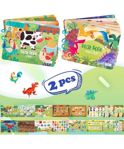 2 Pack Busy Book Montessori Toys for Kids Preschool Learning Travel Toy Quiet Books for Toddlers (Dinosaur+Farm) $32.73 Early...