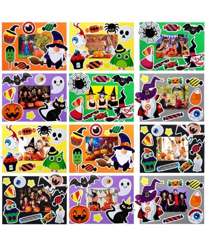 46 Packs Halloween Frame Craft Kids Horror Picture Frame Craft Colorful Cardboard DIY Paper Picture Photo Frame for Halloween...