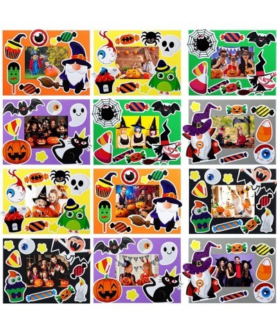 46 Packs Halloween Frame Craft Kids Horror Picture Frame Craft Colorful Cardboard DIY Paper Picture Photo Frame for Halloween...